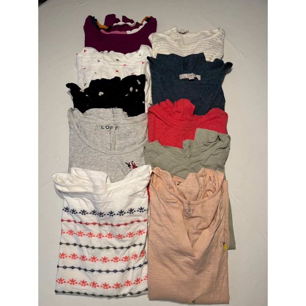 LOFT 10pc Mixed Women's Top Bundle - Everyday Layering Tees & Blouses